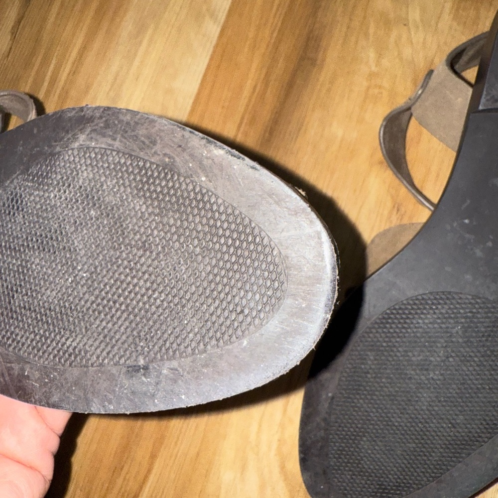 Taupe Gray Suede Women's Sandals - Picture 8 of 9